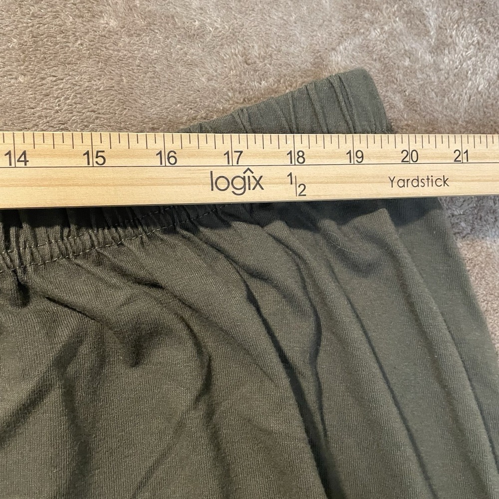 Woman Within Sweatpants Womens 3X Olive Green Stretch Cropped Capri Wide Leg - Picture 5 of 7